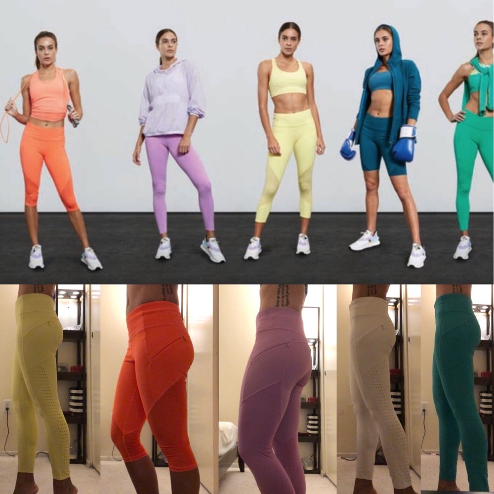 Athleta Contender Series Orange Leggings Size S